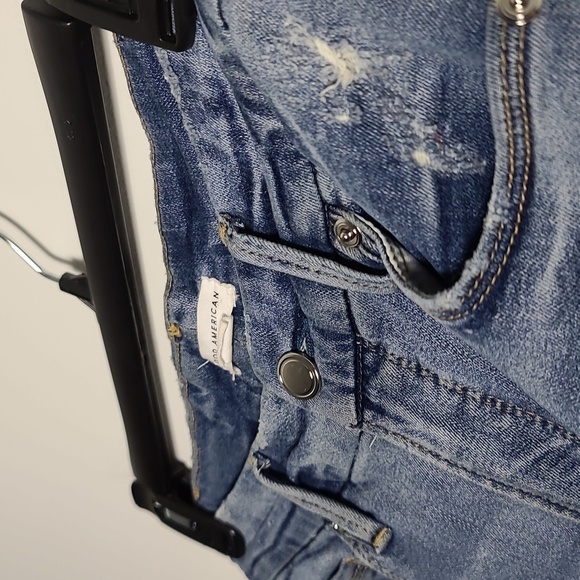 GOOD AMERICAN Blue High Rise Distressed Stretch Sculpting Skinny Jeans Size 2/26 - Picture 9 of 16